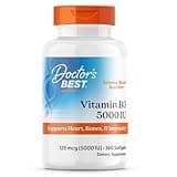 Doctor's Best Vitamin D3 5,000 IU for Healthy Bones, Teeth, Heart and Immune Support, Non-GMO, Gluten-Free, Soy Free, 360 Count (Pack of 1)