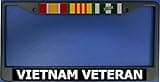 Vietnam Veteran Black License Plate Frame