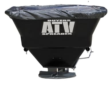 Buyers Products ATVS100 ATV Broadcast Spreader with Rain Cover, 100 lb Capacity, Rear Rack Mount, Poly Hopper, 12V Motor, for Seed, Fertilizer, Salt & Feed, All‑Season Use, ATV Accessories & Lawn Care