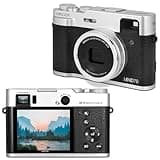 Minolta MND70 Retro 48 MP Autofocus Digital Camera with 5K Ultra HD Video, Rear Selfie Lens & WiFi, Silver