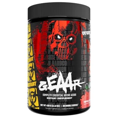 Mutant GEAAR - 9.4g of EAA Powder + Arginine, 7g BCAAs, 4g Leucine, Electrolytes, Coconut Water, 30 Servings - Fruit Punch