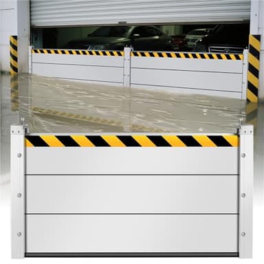 akcky Reusable Heavy Duty Aluminum Flood Water Barrier Door, Flood Protection Barriers for Garage Door/Basement/Outside, Detachable Mobile Rain Water Baffle(H 1.3ft/40cm,L2.5ft/0.8m)