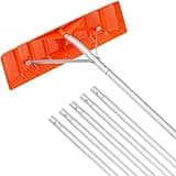 VEVOR Snow Roof Rake, 21ft Reach Aluminium Handle, 25" Plastic Blade Snow Removal Tool, Superior Roof Shovel with Anti-Slip Handle Grip, Easy to Setup & Use for House Roof, Wet Leaves, Car Snow