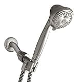 Waterpik 6-Mode Hand Held Shower Head Power Spray with 5-Foot Hose, Brushed Nickel Finish, DIY Easy Installation, NSC-659E