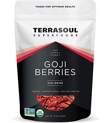 Terrasoul Superfoods Organic Goji Berries, 16 Oz - Large Size | Chewy Texture | Premium Quality | Lab-Tested