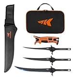 KastKing Interchangeable 3-Blade Fillet Knife Kit: Stainless Blades, Ergonomic Handle, Saltwater Resistant, Includes Case