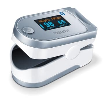 Beurer Bluetooth Digital fingertip Pulse Oximeter, Blood Oxygen Saturation & Pulse Rate Monitor with Accessories, 1 Count