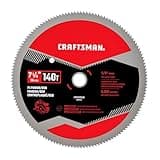 CRAFTSMAN 7-1/4 Inch 140 Tooth Fine Finish Carbon Circular Saw Blade for Plywood, OSB, and Plastic (CMAS2725140)