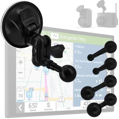Triplinger for Garmin Truck RV GPS Mount dezl OTR1020 820 720 620 RV 1095 895 795 Overlander DriveSmart 86 76 66 & for Car GPS Nuvi Holder & for Garmin Dash Cam Windshield Mount (6 Ball Head)