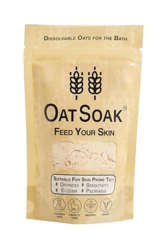 OatSoak Colloidal Oatmeal Bath Additive. Dissolvable Oatmeal. Suitable for Skin Prone to Eczema, Psoriasis, Sunburn, and Chicken Pox. 100% Scottish Oatmeal Bath Powder. Skin Care