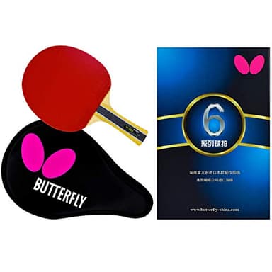 Butterfly B603FL Ping Pong Paddle Set | 1 Table Tennis Racket | 1 Ping Pong Paddle Case| Tournament Butterfly Ping Pong Paddles | High Speed & Spin Table Tennis Set, Multi
