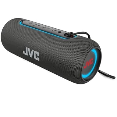 JVC Illuminated Portable Wireless Speaker with 20W max outputs, Dynamic Sound, Bluetooth 5.0, TWS Capability, USB-C, IPX5, AUX in, up to 5-Hour Battery Life - SPPA5BTB (Black)