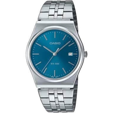 Casio MTP-B145D-2A2V Men's Vintage Stainless Steel Blue Dial 3-Hand Analog Watch