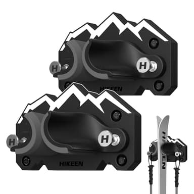 Hikeen Ski & Snowboard Wall Mount,Fits Any Ski or Snowboard, Ski Wall Rack Non-Slip Storage for Garage Organization,Space-Saving Winter Gear Organizer,2 Pack