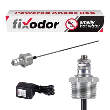 FixOdor Powered Anode Rod for Water Heater, Stops Rotten Egg Smell within 24 hours, Stops Corrosion inside Tank, 5-Year Warranty, Titanium Built, 1” 1/16 Socket Required
