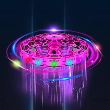 Hand Operated Small Drone Indoors&Outdoor,Mini Drone For Kids,Colorful Stunts Flying Ball Toy,Stem Toys for Children,Birthday And Christmas Gift For 6 7 8 9 10 11 12+ Year Old Boys Or Girls（Pink）