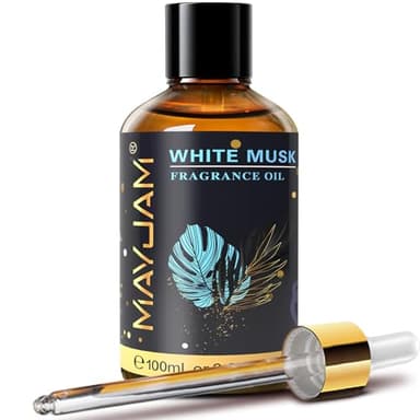 MAYJAM 100ML/3.38FL.OZ White Musk Fragrance Oils with Glass Dropper, Essential Oils for Diffusers for Home, Long Lasting Scented Oils for Diffusers Soap Candle Making