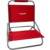 Caribbean Joe Folding Beach Chair, 1 Position Lightweight and Portable Foldable Outdoor Camping Chair, Red