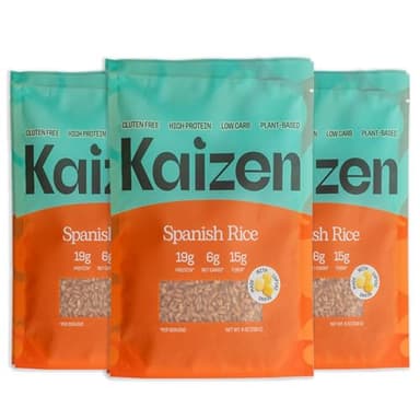 Kaizen Low Carb Keto Spanish Rice -High Protein (20g), Keto Friendly, Gluten-Free, Plant-Based, Made with High Fiber Lupin Flour - 8 ounces (Pack of 3)