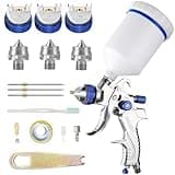 ENDOZER Professional HVLP Spray Gun Set Gravity Feed Air Spray Gun with 1.4, 1.7, 2.0mm Nozzles, 20 oz, 600cc with Gauge for Auto Paint, Primer, Clear/Top Coat & Touch-Up