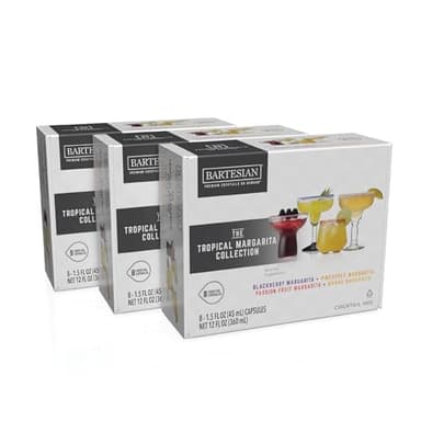 Bartesian 24-Pack Tropical Margarita Mixer Capsules for Cocktail Machine – Home Bar Mixology Cocktails Mix Pod Capsule Set To Use With the Bartesian Cocktail Drink Maker Machine
