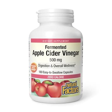 Natural Factors, Apple Cider Vinegar Capsule, Supports Digestion and Weight Management, 180 capsules (90 servings)