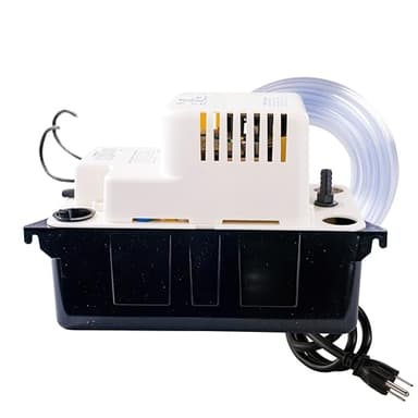 Little Giant VCMA-15ULST 115 Volt, 65 GPH, 1/50 HP Automatic Condensate Removal Pump for HVAC/Refrigeration Systems/Dehumidifiers with Overflow Detection Switch and 20-Foot Tubing, Black/White, 554415