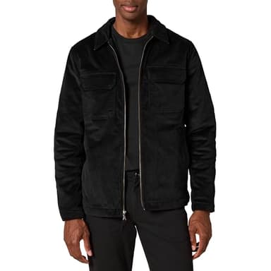 Amazon Essentials Men's Corduroy Work Jacket (Available in Big & Tall), Black, Medium