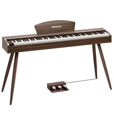 WENCAI Digital Piano 88-Key Fully Weighted Keyboard - Hammer Action Electric Piano, Full-Size Wooden Pianos for Beginner Professional Adults with Sheet Music Stand Triple Pedal, Sub Brown