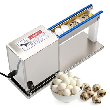 CHENNTAI Electric Quail Egg Peeler, 28W Stainless Steel Commercial Shelling Machine with Food-Grade Tubing for Home and Business Use