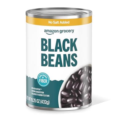 Amazon Grocery, Black Beans, No Salt Added, 15.25 Oz