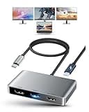avedio links USB C to 3 HDMI Adapter, HDMI Splitter Extended Display for Triple Monitor with 100W PD Port, Only HDMI Out 1 4K@60Hz, Out 2 and 3 1080p, Display 4 Separate Screens for Windows/Mac OS