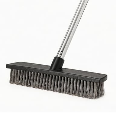 Eyliden Push Broom, Heavy Duty Moss Wire Scrub Brush | Stainless Steel Bristle, 65" Long Handle, Deck, Concrete, Patio Outdoor Brooms