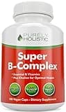Vitamin B Complex - 8 Super B Complex Vitamins with Choline & Inositol, Vitamins B1, B2, B3, B5, B6, B8, B9 & B12 - B100 Complex - 180 Vegan Capsules - 6 Month Supply - Made in The USA
