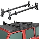 Roof Ladder Rack Fit for Jeep Wrangler 2007-2024 JK JL Gladiator JT, 2/4 Door Hardtop, Rain Gutter Mount