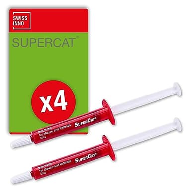 SWISSINNO Replacement Bait Syringe for Mouse and Rat Traps SuperCat – Highly Attractive Rodent Lure Paste – Long-Lasting Formula – Up to 20 Applications Each – Ready to Use - 4 Sets