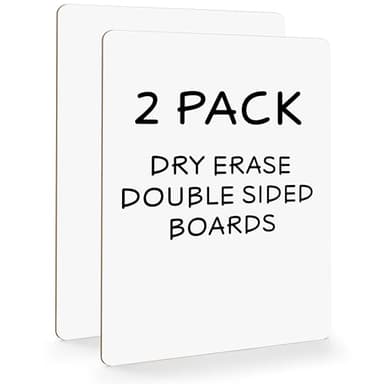 Scribbledo 2 Pack 9x12 Inch Small White Board and Mini Dry Erase Board Handheld Whiteboards for Students, Home, Office, and Kitchen Use, Dry Erase Boards