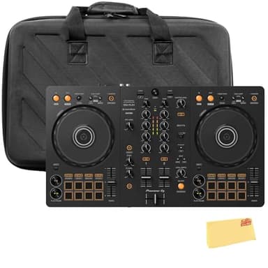 Pioneer DDJ-FLX4 2-Channel DJ Controller - Black Bundle with Case and Austin Bazaar Polishing Cloth