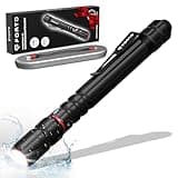 FORTO Rechargeable Pen Light Flashlight, 400 Lumens Small Pocket Flashlight with Clip, IP67 Waterproof, 2 Light Modes, 3-Color Battery Indicator, Type-C Charging, for Inspection,Emergency（1 Pack）