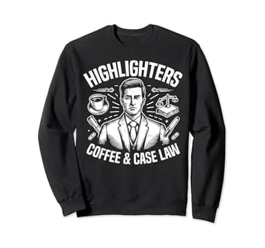 Highlighters Coffee and Case Law Law Student Sweatshirt