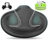 BLUEWIND New Noseless Oversized Bike Seat, Wide Bicycle Saddle Novel Backrest Design for Electric Bike, Universal Fit Exercise Bike or Road Stationary Bike Seat Cushion for Men & Women (Black)