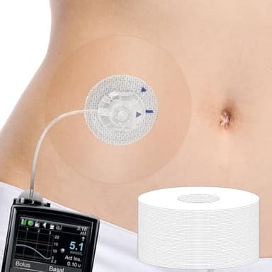 40 Pack Waterproof Universal Adhesive Patches for CGM and Insulin Pumps, 0.8-Inch Hole, Comfortable 10-14Days & Breathable Clear Patches, CGM Protection, Pre-Cut Adhesive Tape, Skin-Friendly CGM Patch