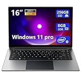 Morostron Laptop 16-inch 8GB DDR 256GB SSD Portable Laptop,Expandable to 1TB Pentium Quad-core CPU up to2.64 GHz 9000mAh Battery Mini HDMI Interface USB3.0 Interface Dual-Band WiFi Webcam Slim laptops