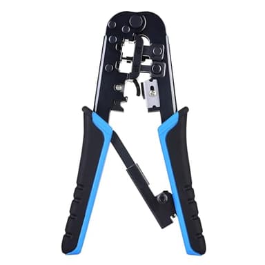 Cable Matters Modular RJ45 Crimp Tool (Ethernet Crimper) with Built-in Wire Cutter and Stripper - 10-Pack Cat6 RJ45 Connectors Included