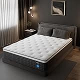 Queen Mattress 8 Inch Queen Size Hybrid Mattresses in a Box, Soft and Comfort Medium Firm Gel Memory Foam and Individual Pocket Springs, Fiberglass Free Bed Mattress, Breathable, CertiPUR-US Certified