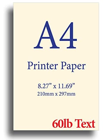 Natural Cream A4 Printer Paper - 24lb Bond / 60lb Text (90 gsm) - 8.3"x 11.7" - 100 Sheets