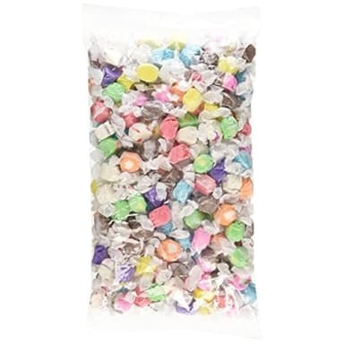 Sweet Candy Company Salt Water Taffy Individually Wrapped - Salt Water Taffy Candy Bulk, Old Fashioned Assorted Flavors, Soft and Chewy Candy Mix, Gluten Free Variety Pack - 3 lb Bag