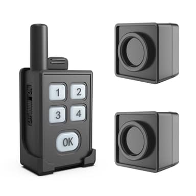 Portable Outdoor Perimeter Alarm System- 1/4 Mile Waterproof Wireless Motion Sensor&Detector- Personal Security for Wildlife&Stranger Alert(Camping,Hiking,Hunting,Fishing) (1 Receiver+2 Sensors)