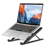 BESIGN LS01 Pro Ergonomic Laptop Stand, Plastic Laptop Riser, Portable and Adjustable Notebook Computer Holder Compatible with 10-15.6" Laptops (Black)