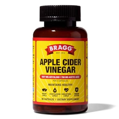 Bragg Organic Apple Cider Vinegar Capsules with Vitamin D and Zinc - 90 Count - Supports Immune System